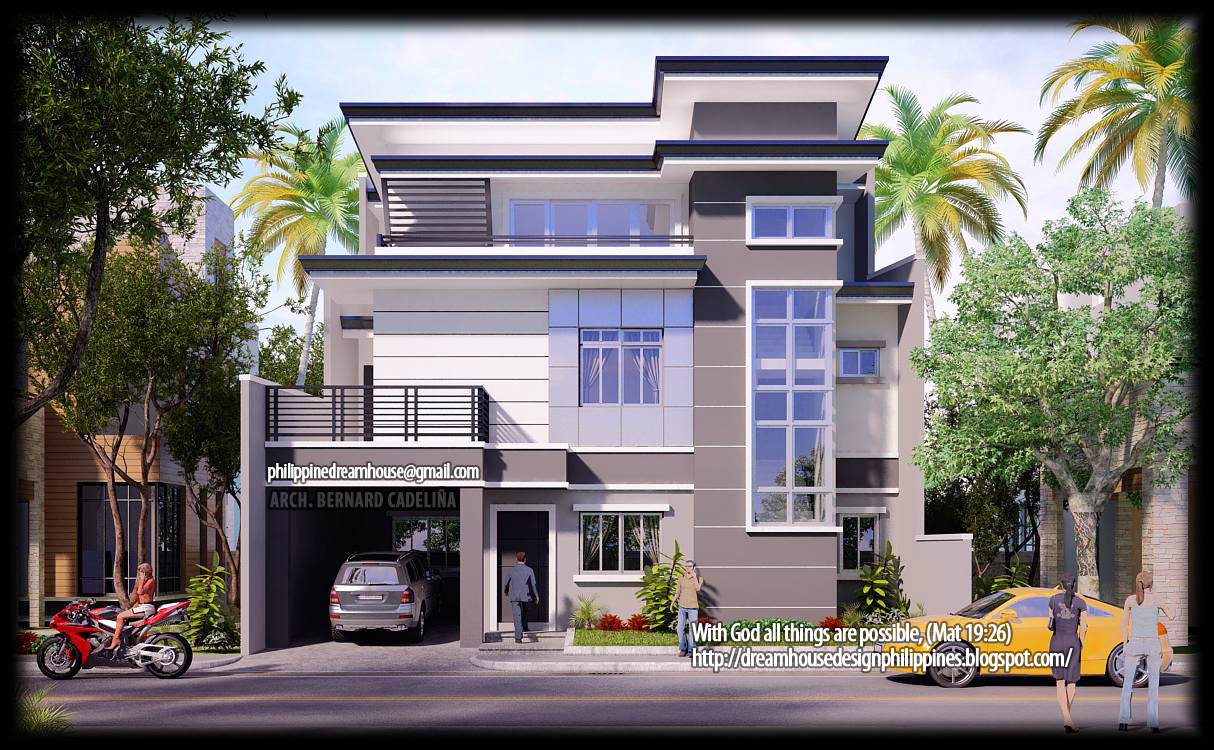 ThreeStorey Modern Contemporary House Front View