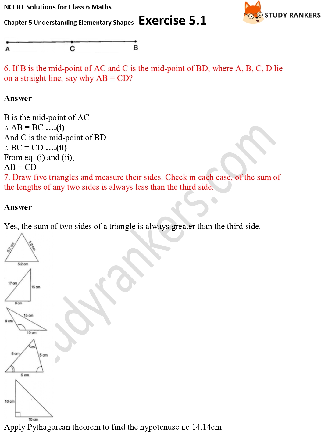 NCERT Solutions for Class 6 Maths Chapter 5 Understanding Elementary Shapes Exercise 5.1 Part 2
