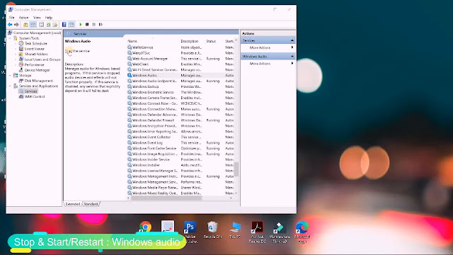 start windows audio in your windows pc start windows audio again