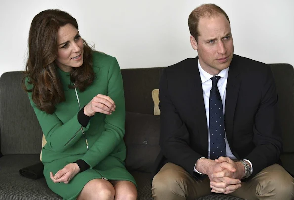 Kate Middleton and Prince William arrives to speak to former patients as they their visit to St Thomas' Hospital