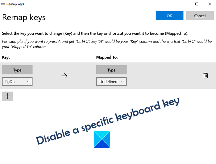 Deshabilitar una tecla específica del teclado