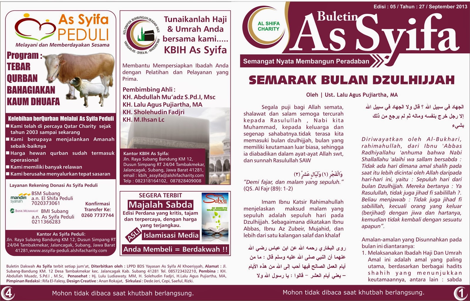 Buletin As-Syifa - Bidang Dakwah Sosial