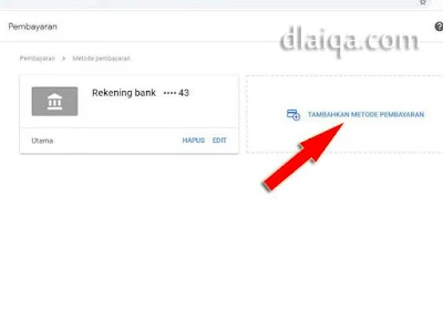 klik 'TAMBAH METODE PEMBAYARAN'