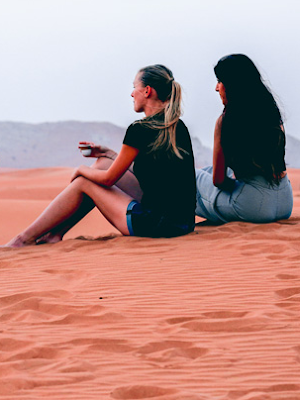 Girls in Dubai desert