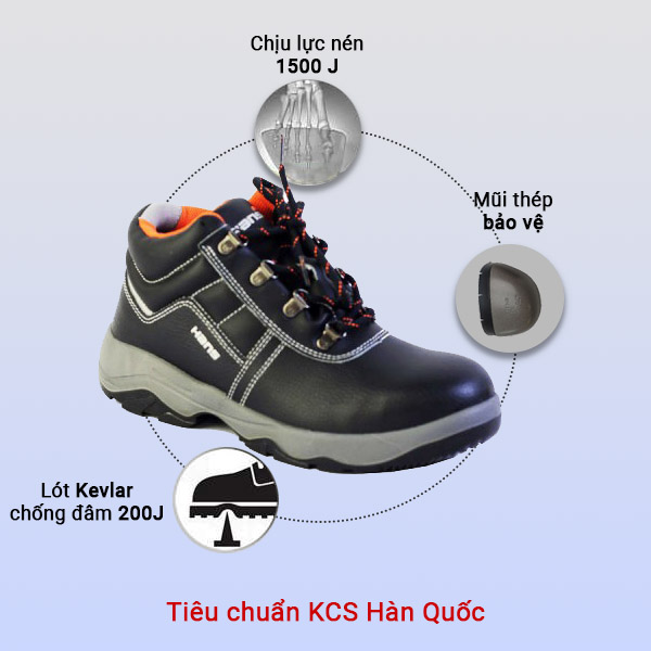 Giày bảo hộ Hàn Quốc cao cổ HANS HS-55 Giày bảo hộ Hàn Quốc cao cổ HANS HS-55