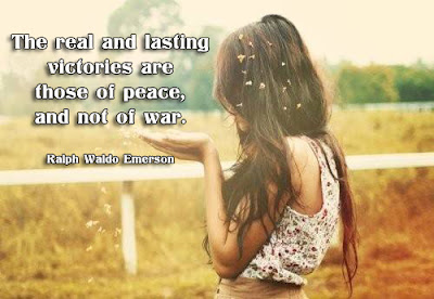 facebook Poste image quotes (The real and lasting victories are those of peace, and not of war.)