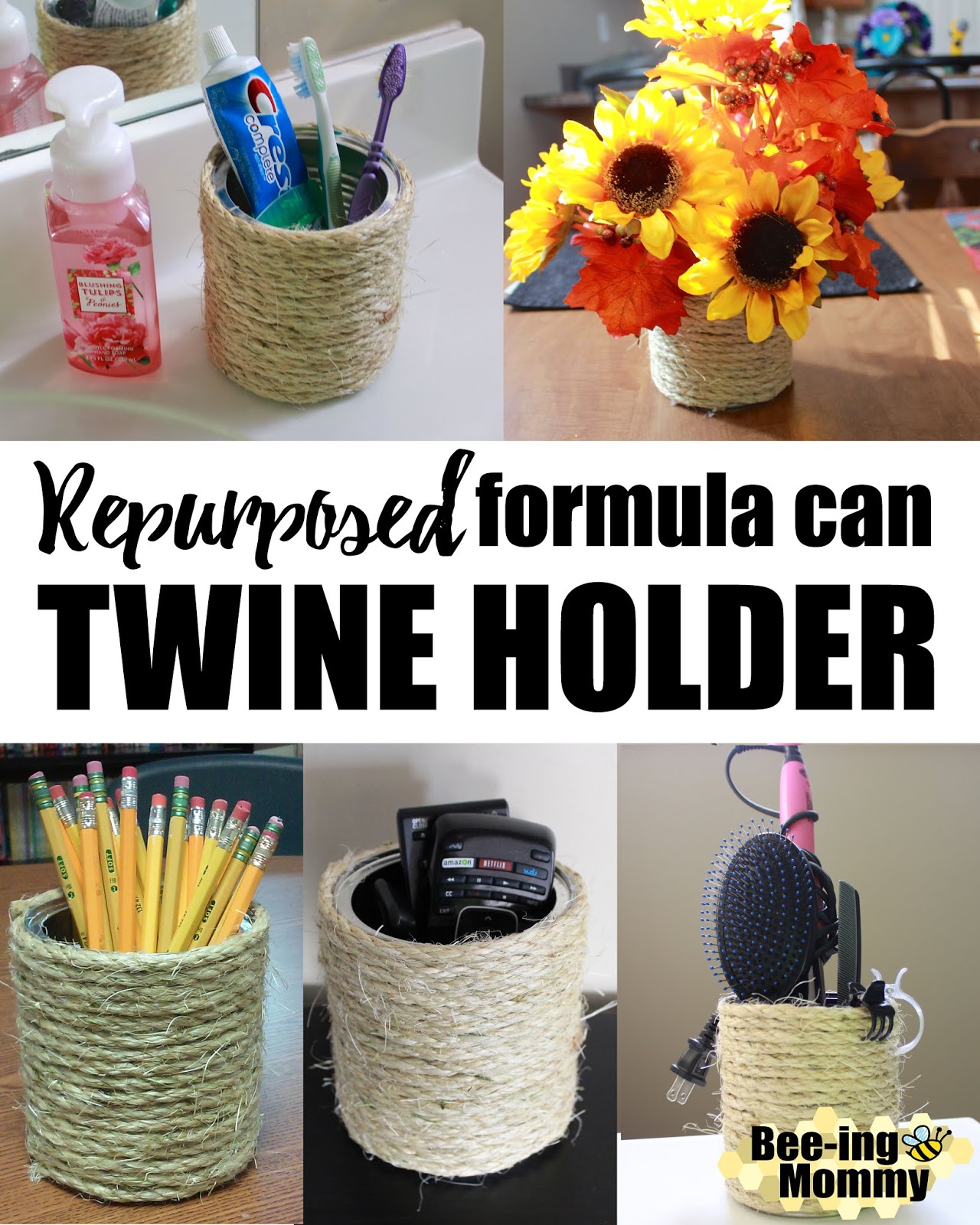 Twine Holder made from Formula Can