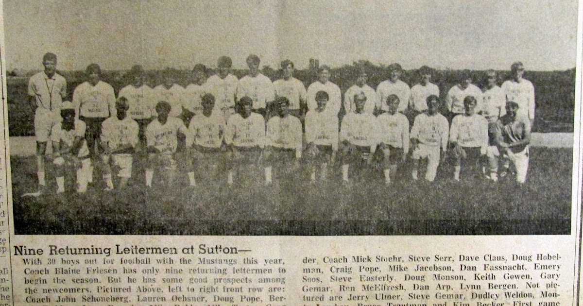 Sutton Nebraska Museum 1970 Sutton Football Team