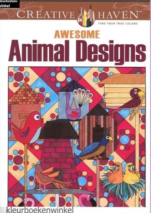 kleurboek  CH 02   awesome animal designs  van kleurboeken winkel