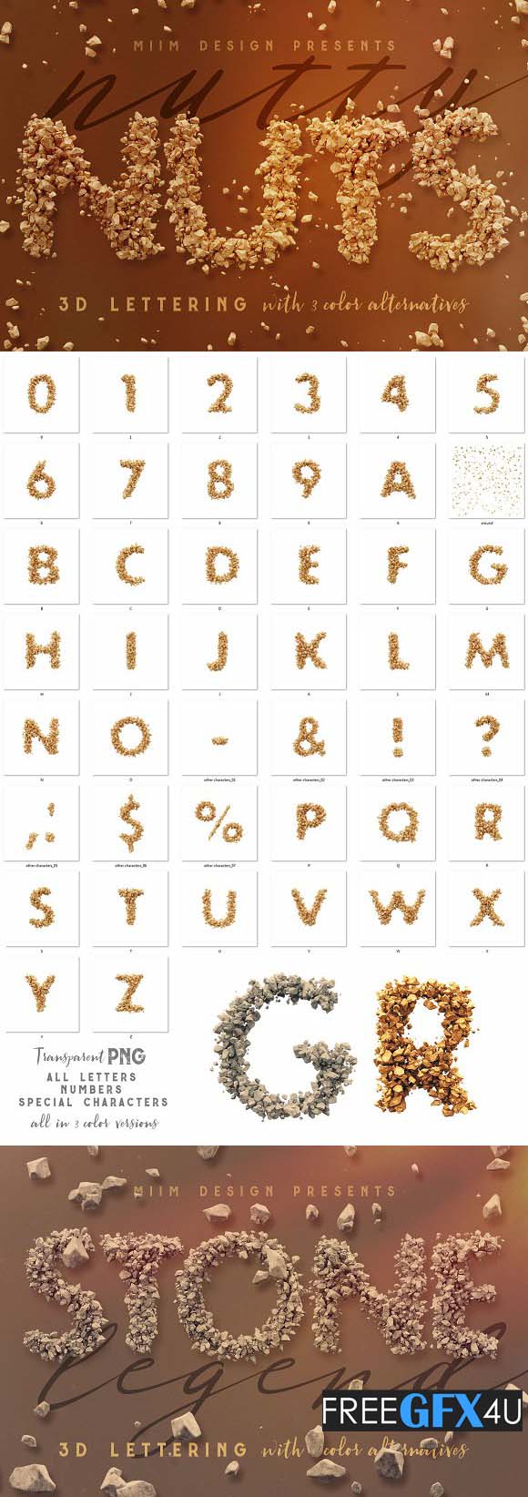 Nutty Nuts 3D Lettering Free Download Nutty Nuts 3D Lettering