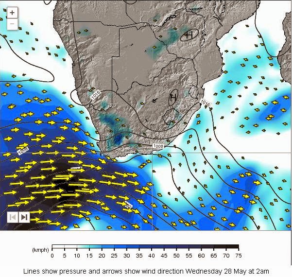 Mossel Bay Weather Observation, South Africa Cold Front Western