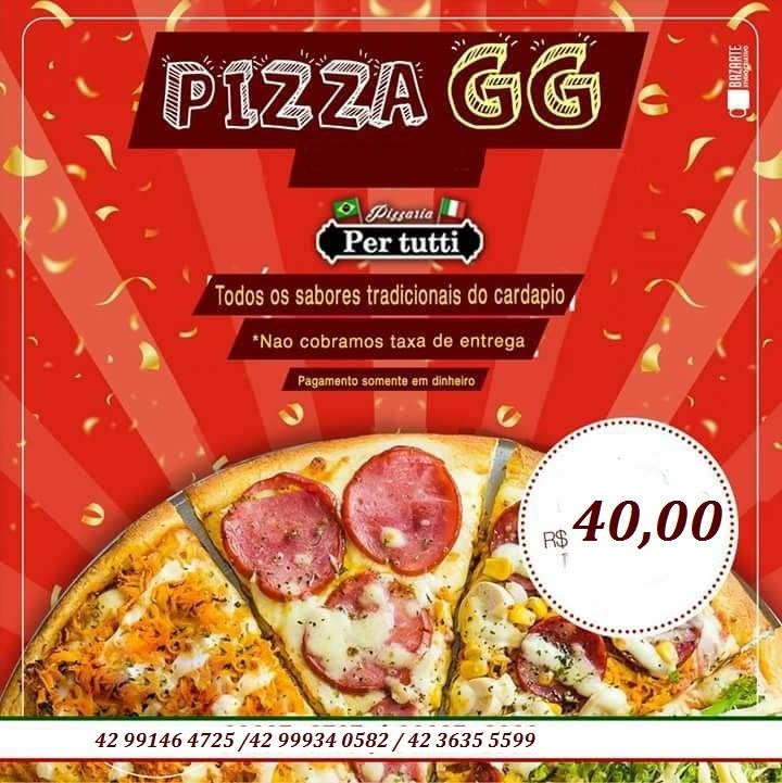 Olho Aberto Paraná Pizza GG a R 40 reais é na Pertuti Laranjeiras do Sul