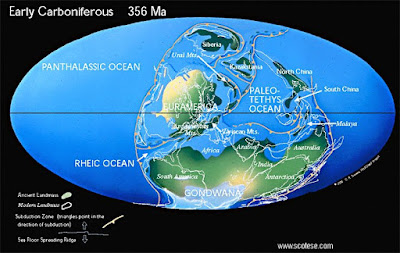 Paleo mapa del Carbonífero