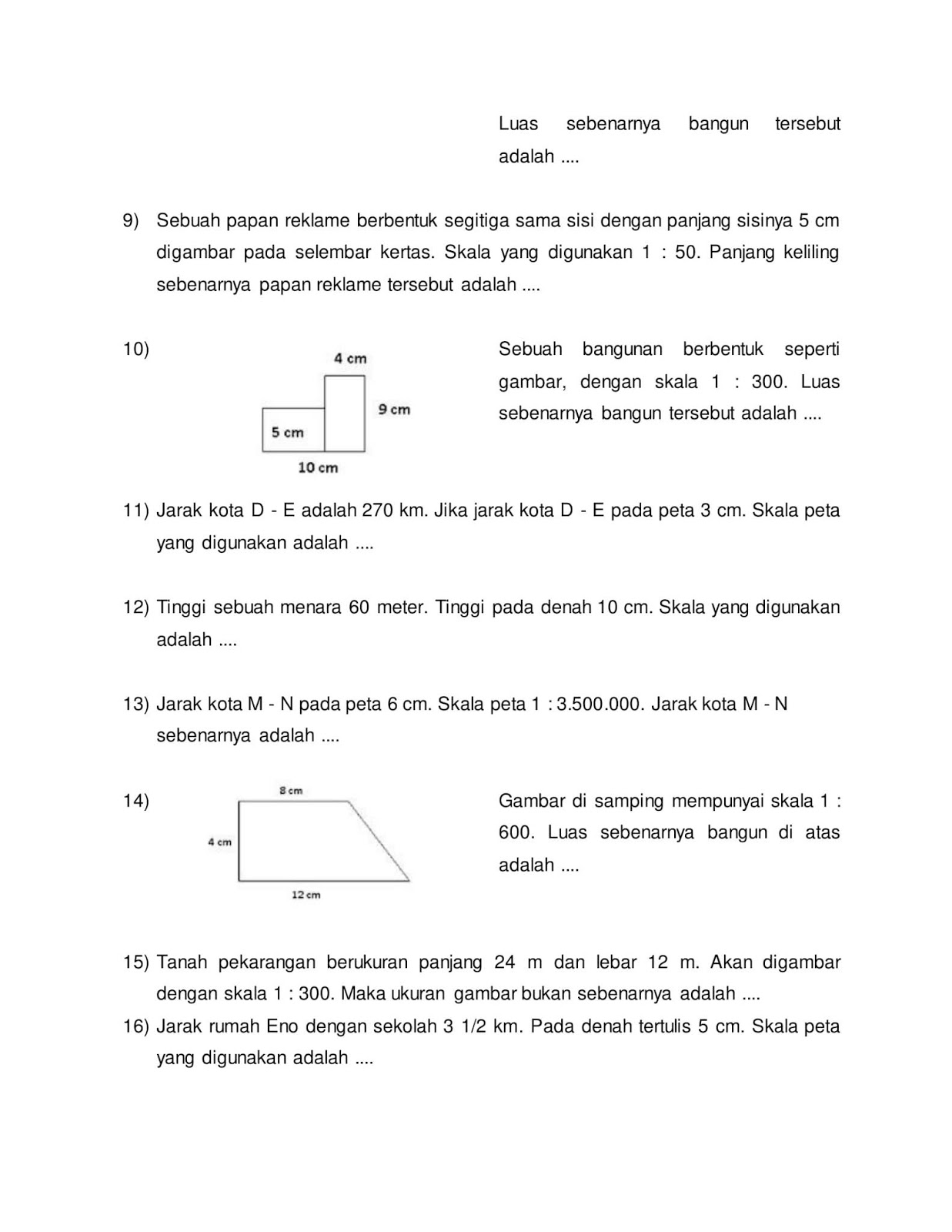 Latihan Soal Skala Sd