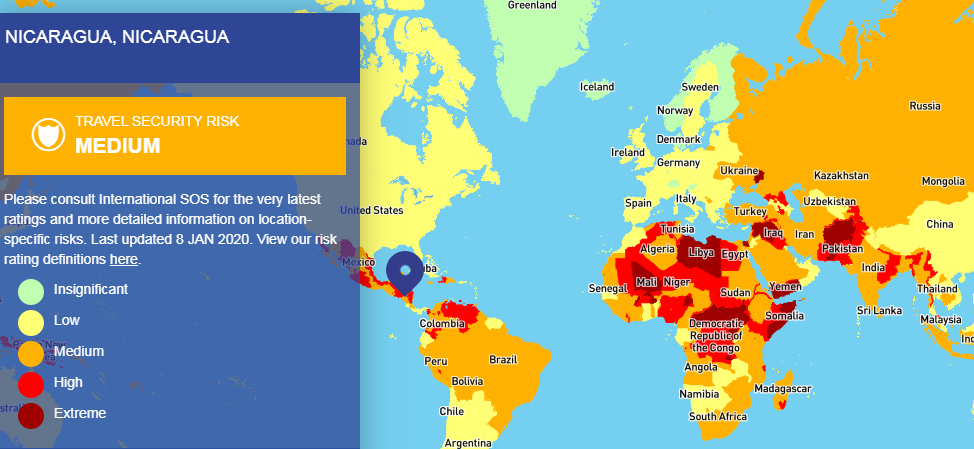 Mapa de los países más peligrosos del mundo para viajar en 2020. - LA