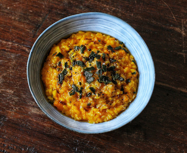 Creamy Baked Pumpkin Risotto with Sage