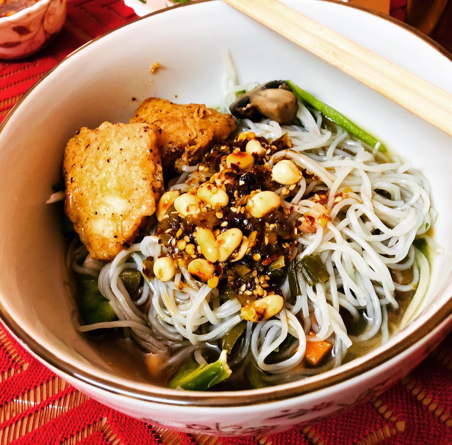 Sweet potato noodle soup authentic Japanese way