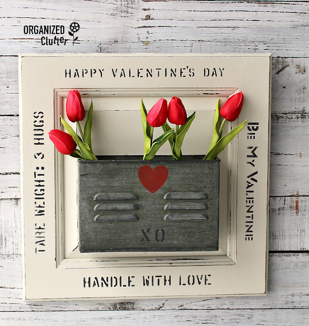 Valentine's Day DIY Decor With Old Sign Stencils & Hobby Lobby #stencil #oldsignstencils #valentinesday #cabinetdoors #upcycle #repurpose #Hobbylobby