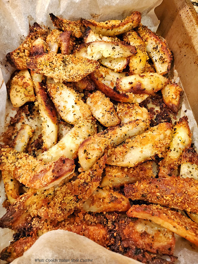 Baked Parmesan Crusted Potato Wedges What's Cookin' Italian Style Cuisine