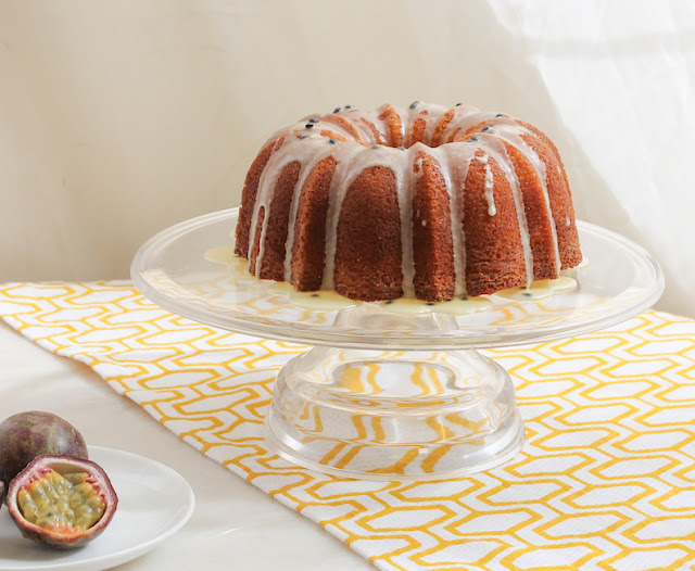 Food Lust People Love: Tart and sweet with a tender crumb, this passionfruit pound cake is topped with an equally flavorful passionfruit glaze. Bake in 6-cup Bundt pan.