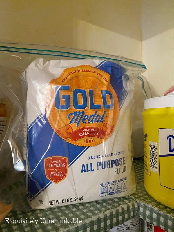 Gold Medal Flour In A Ziploc.