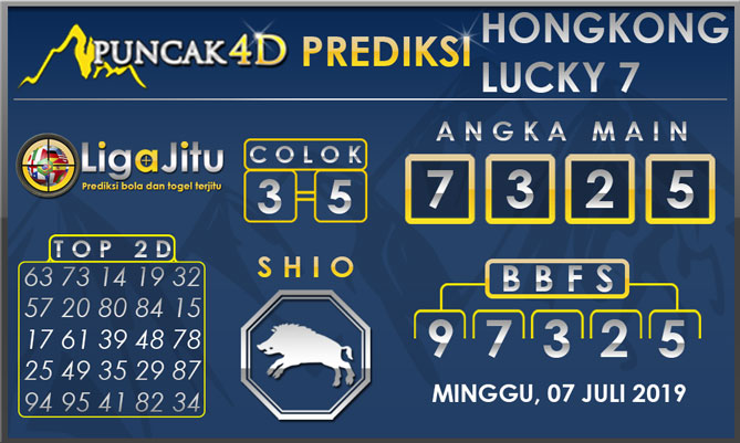 PREDIKSI TOGEL HONGKONG LUCKY7 PUNCAK4D 07 JULI 2019