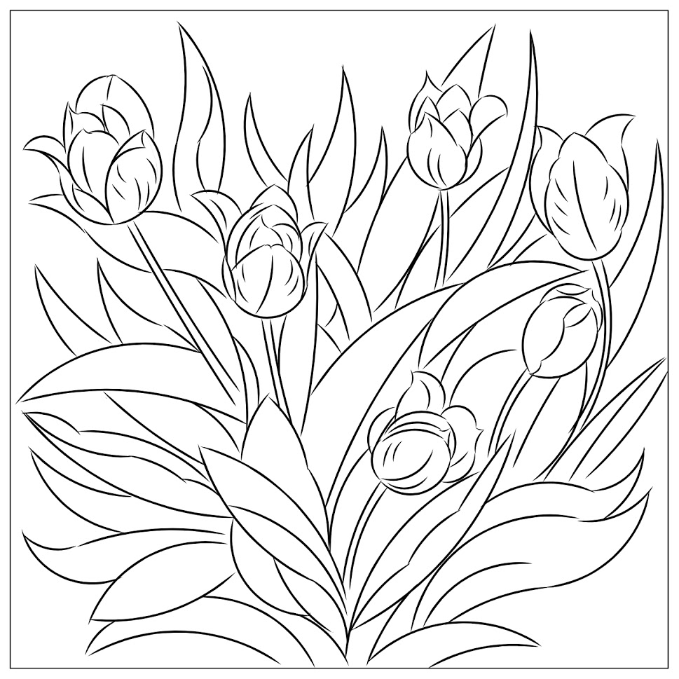 Tulips Coloring Pages Printable - Printable World Holiday