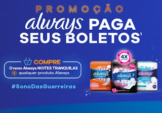 Cadastrar Promoção Always Paga Seus Boletos Compre e Ganhe 20 Reais Concorra Boletos Pagos