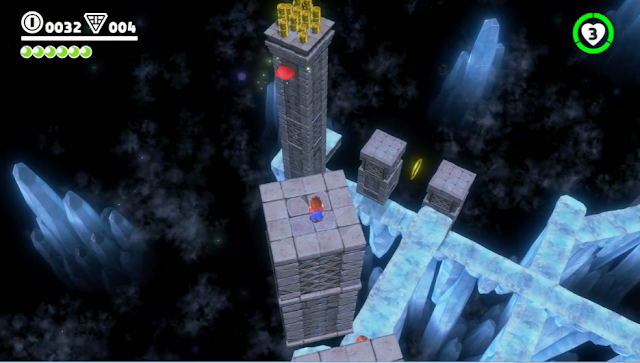 COINAGE! Super Mario Odyssey multiplayer ice cave Cappy movable platform coin stack