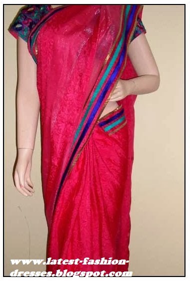 shining pink light weight saree plain border shining pink light weight saree