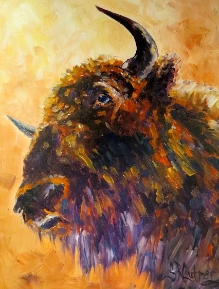 "Made in America", buffalo in bright colors