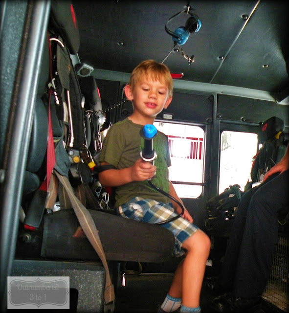 inside the firetruck in the firetruck with aeromax