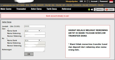 Solusi "Bank Account Allready Use" di Situs Judi Poker Solusi "Bank Account Allready Use" di Situs Judi Poker