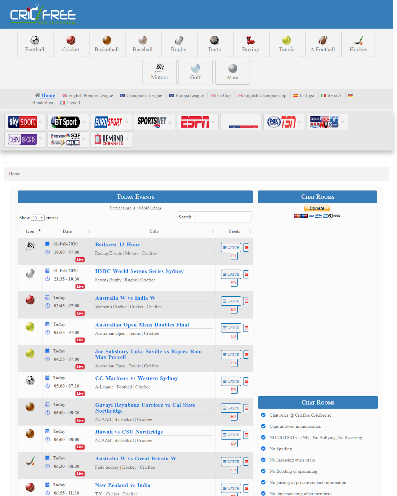 Free live streaming websites to watch football, cricket, rugby, NBA etc. 2020 100 working