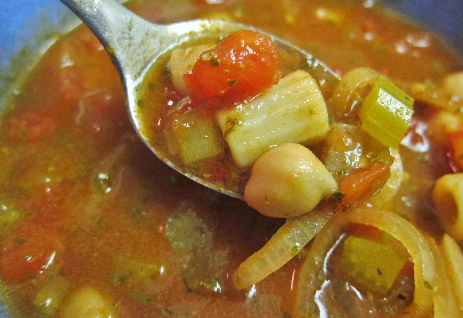 The Vegan Chronicle Tomato Soup with Chickpeas and Pesto