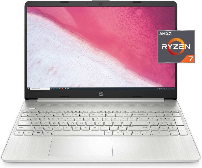 HP 15-inch HD Laptop, AMD Ryzen 7 3700U Processor, 8 GB RAM, 256 GB SSD, Windows 10 Home (15-ef0022nr, Natural Silver)