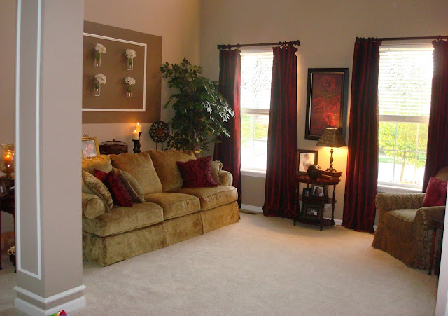 Red and gold living room
