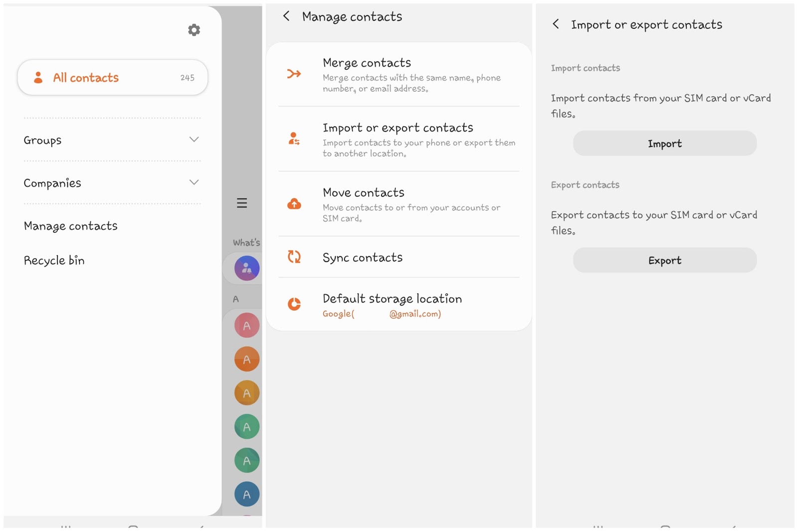 Export contaxts in VCF file Export contacts in VCF file