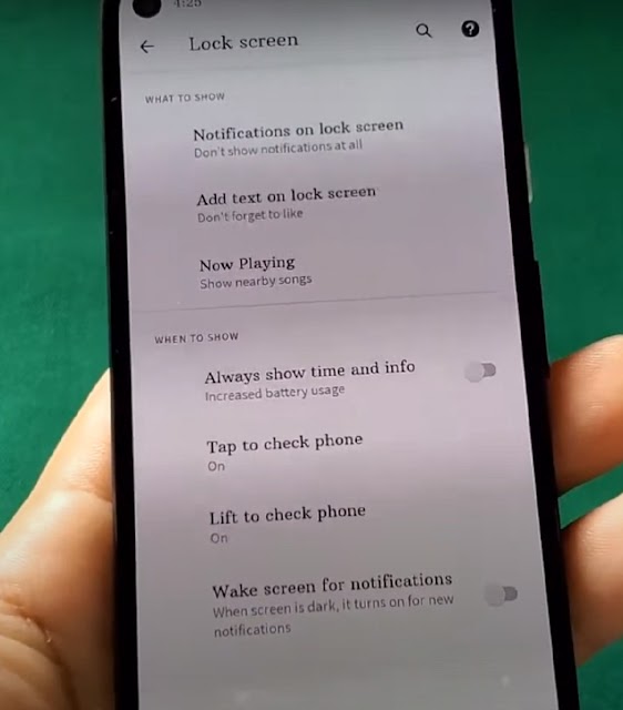 Google Pixel Lock Screen Settings