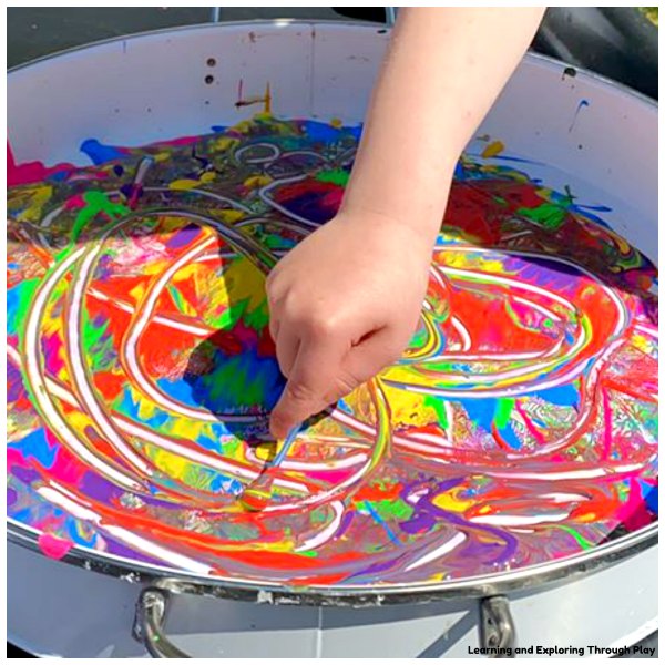 Learning and Exploring Through Play Paint Printing Art with QTips