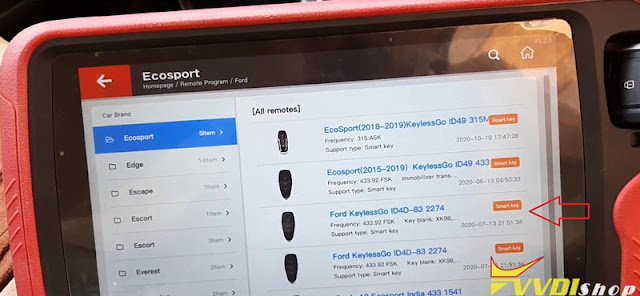 xhorse key tool plus Ford Ecosport 2017 id83 key 2