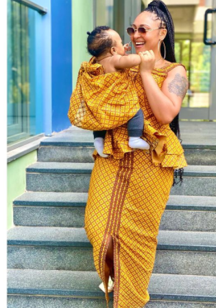 You are my Anchor- Rosy Meurer says as she shares photos of she and her son rocking their ankara wear (Photos)