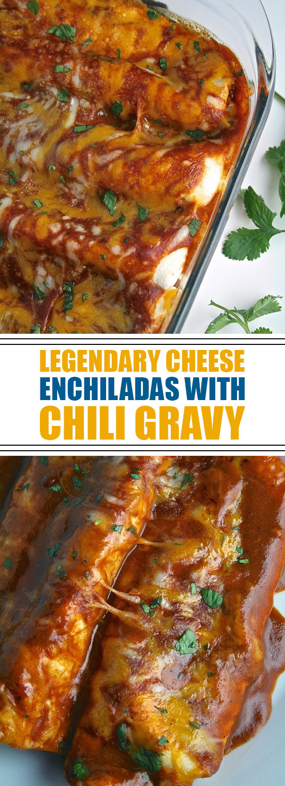 Legendary Cheese Enchiladas with Chili Gravy enchiladas 