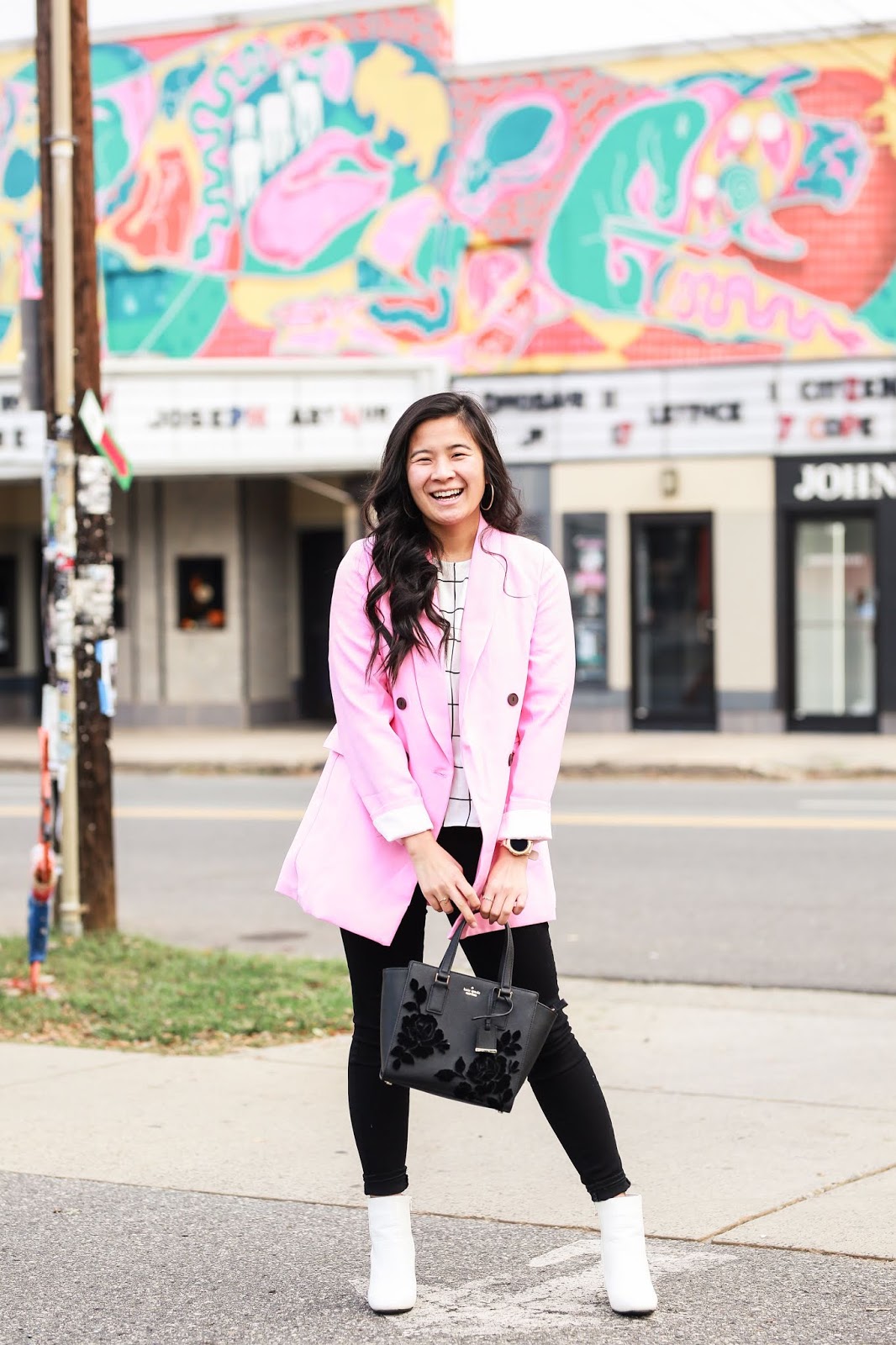 How to style a pink coat for fall / winter