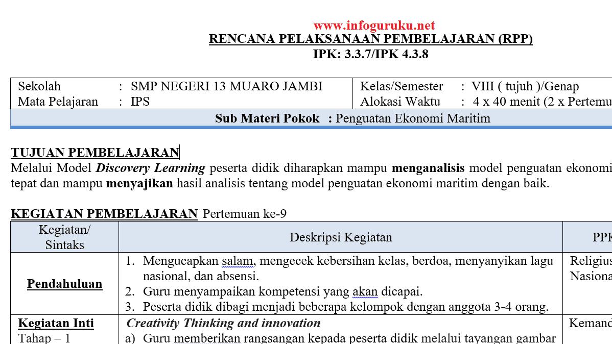 Contoh Silabus Smp Ekonomi / Download Rpp Ips 1 Satu
