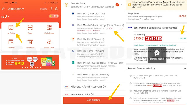 kode va bank Shopee Pay kode vitual akun bank ShopeePay