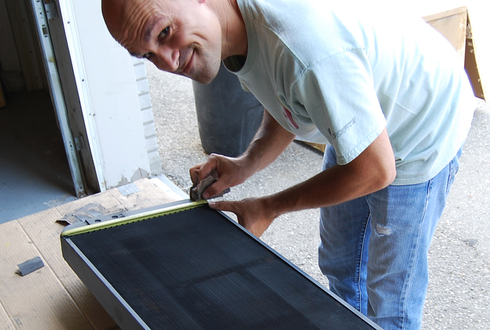 Dino 246 Restoration Blog Crazy Task 5 Block sanding the radiator