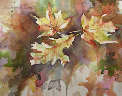 leaves fall watercolor painting tree prints