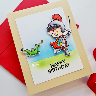 Brave knight - Your Next Stamp, Little darling frog stamp set,Cute cards,Card for boys,masculine birthday card,Birthday card,Quillish,