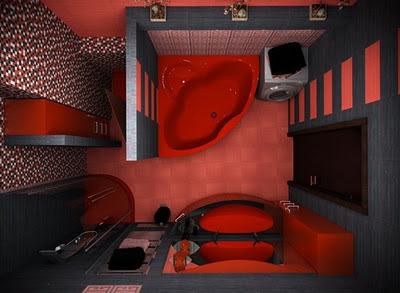 Baño Rojo y Negro 2013 | decoracion de cocinas, decoracion de baños